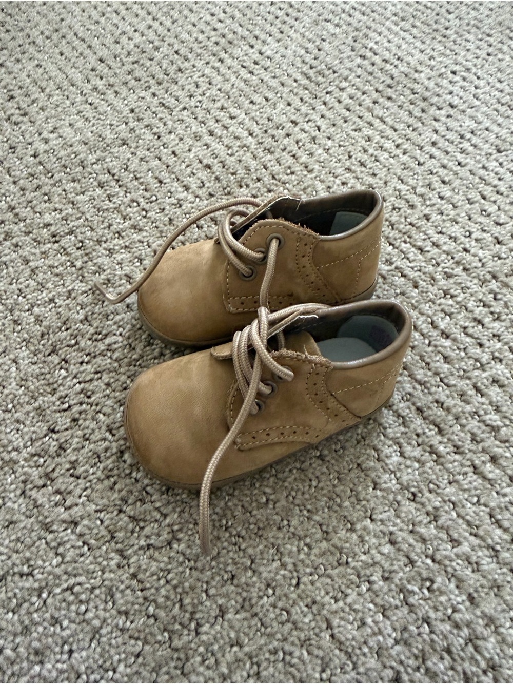 Angel Tan Lace-Up Baby Walker Shoes